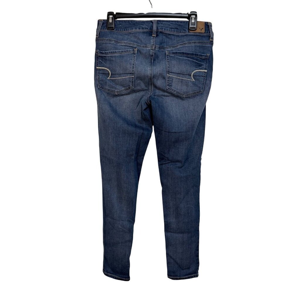 American Eagle Outfitters Super Stretch Jegging Jeans Size 10 Denim Blue Midrise - Picture 2 of 6